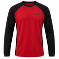 Front view of the red and black ROIA MOTO Motorcycle Jersey with black RM logo on the chest, on a white background